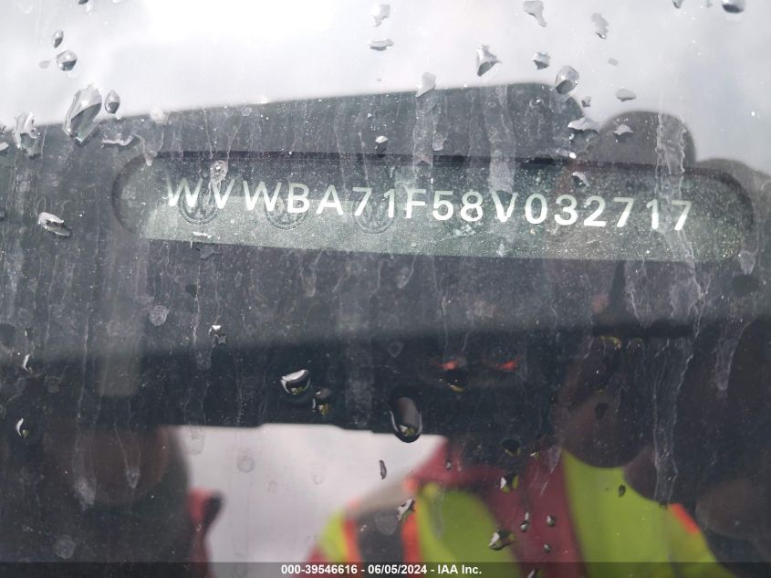 2008 Volkswagen Eos Komfort/Turbo VIN: WVWBA71F58V032717 Lot: 39546616