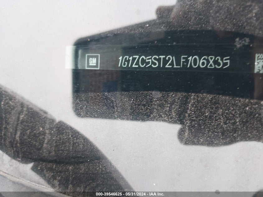 2020 Chevrolet Malibu Fwd 1Fl VIN: 1G1ZC5ST2LF106835 Lot: 39546625