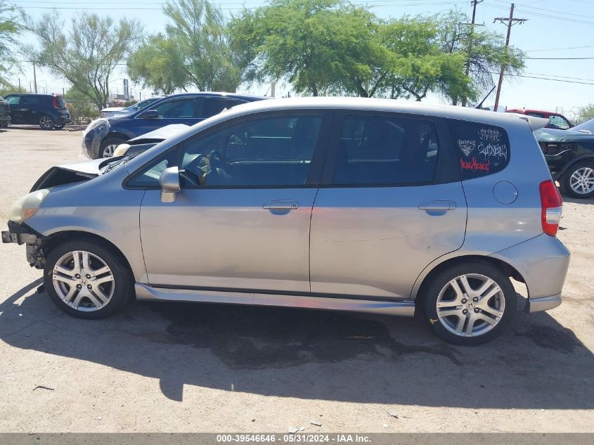 2007 Honda Fit Sport VIN: JHMGD38667S043316 Lot: 39546646