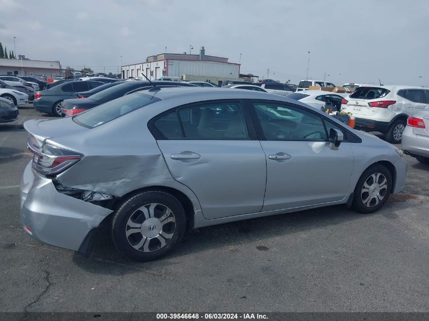 2014 Honda Civic Hybrid VIN: 19XFB4F25EE201296 Lot: 39546648