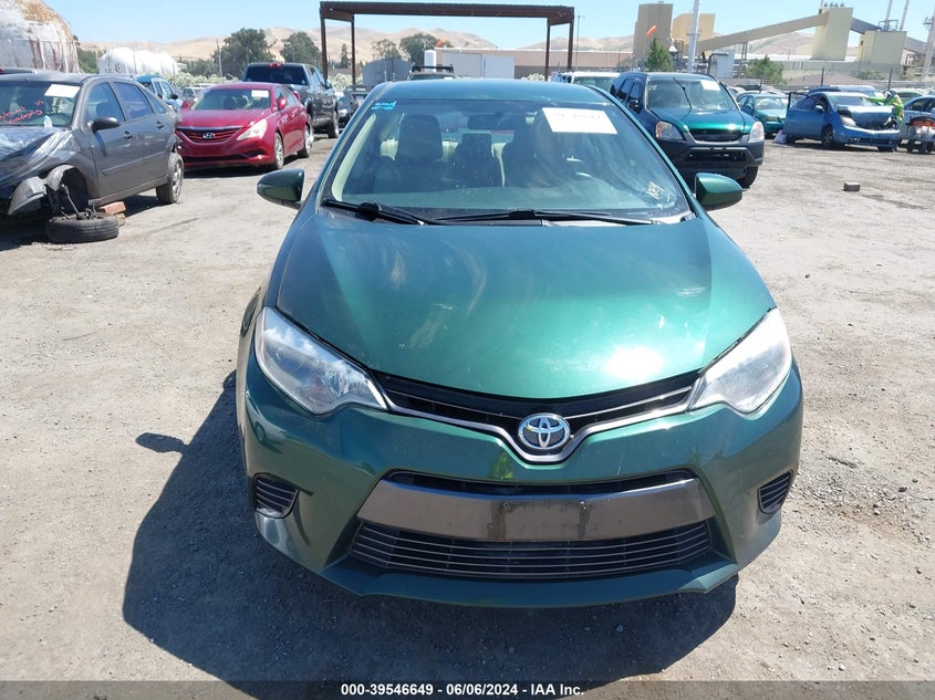 2016 Toyota Corolla Le VIN: 2T1BURHE2GC645024 Lot: 39546649