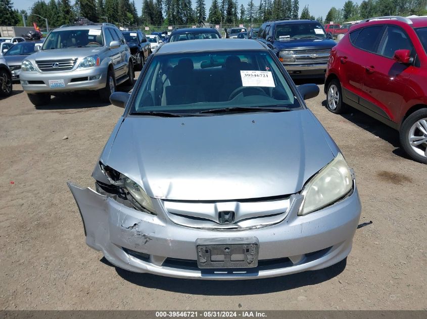 2004 Honda Civic Dx Vp VIN: 2HGES16374H611220 Lot: 39546721