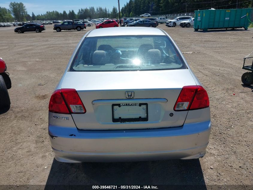 2004 Honda Civic Dx Vp VIN: 2HGES16374H611220 Lot: 39546721