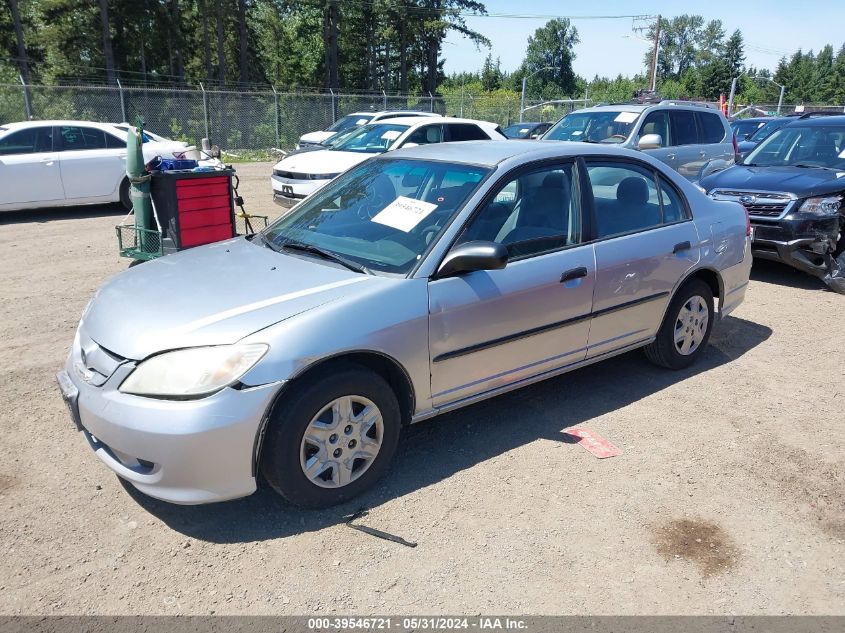 2004 Honda Civic Dx Vp VIN: 2HGES16374H611220 Lot: 39546721