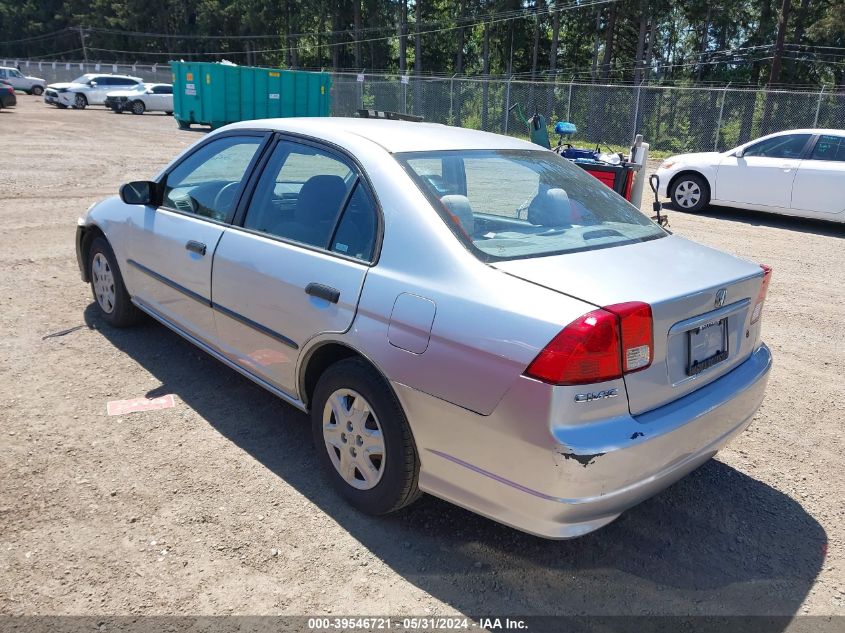 2004 Honda Civic Dx Vp VIN: 2HGES16374H611220 Lot: 39546721