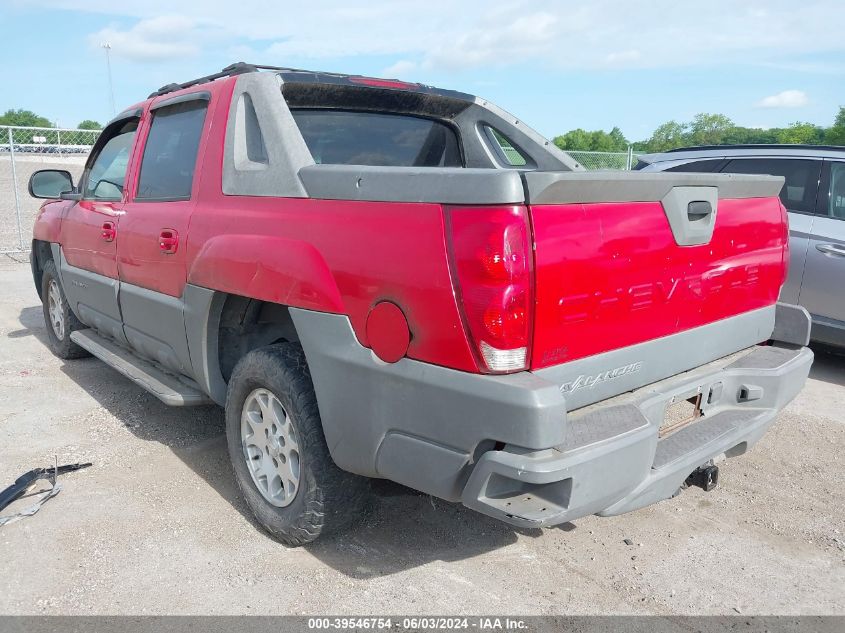 2002 Chevrolet Avalanche K1500 VIN: 3GNEK13T52G142409 Lot: 39546754