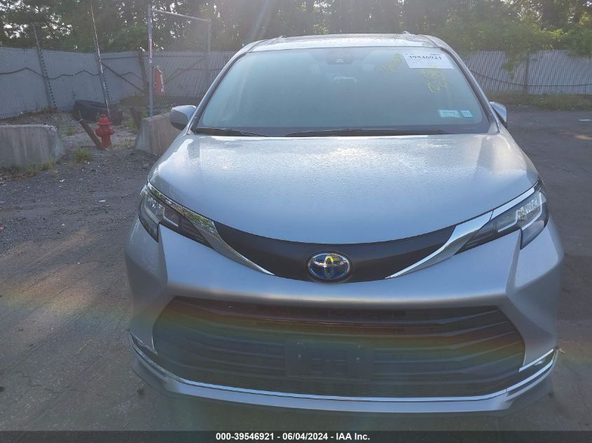 2022 Toyota Sienna Xle VIN: 5TDYSKFC7NS055866 Lot: 39546921