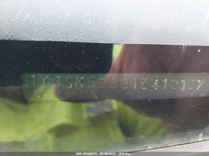 2001 Chevrolet Prizm VIN: 1Y1SK52881Z412307 Lot: 39546970