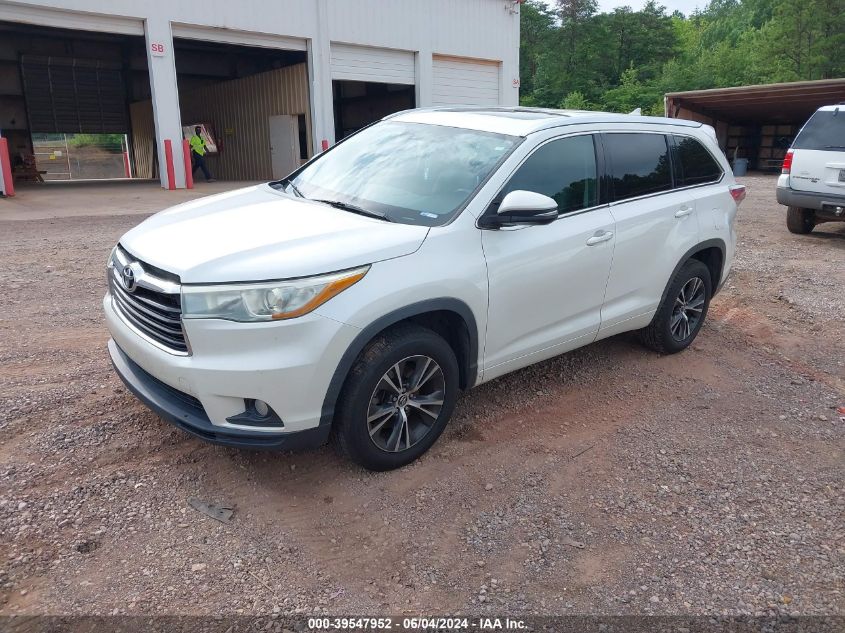 2016 Toyota Highlander Xle V6 VIN: 5TDKKRFH4GS170910 Lot: 39547952