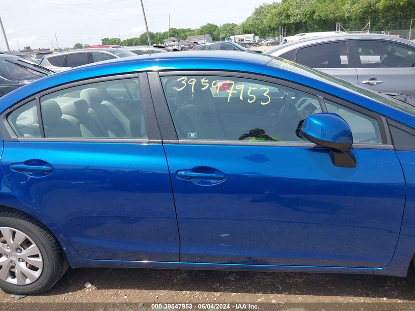 2012 Honda Civic Lx VIN: 19XFB2F52CE000970 Lot: 39547953