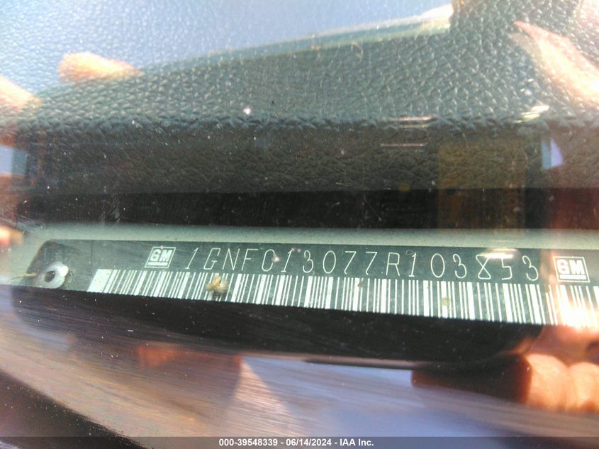 2007 Chevrolet Tahoe Lt VIN: 1GNFC13077R103853 Lot: 39548339