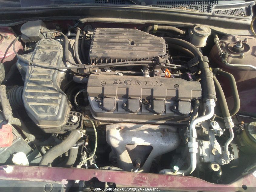 2003 Honda Civic Lx VIN: 1HGES16523L024782 Lot: 39548342