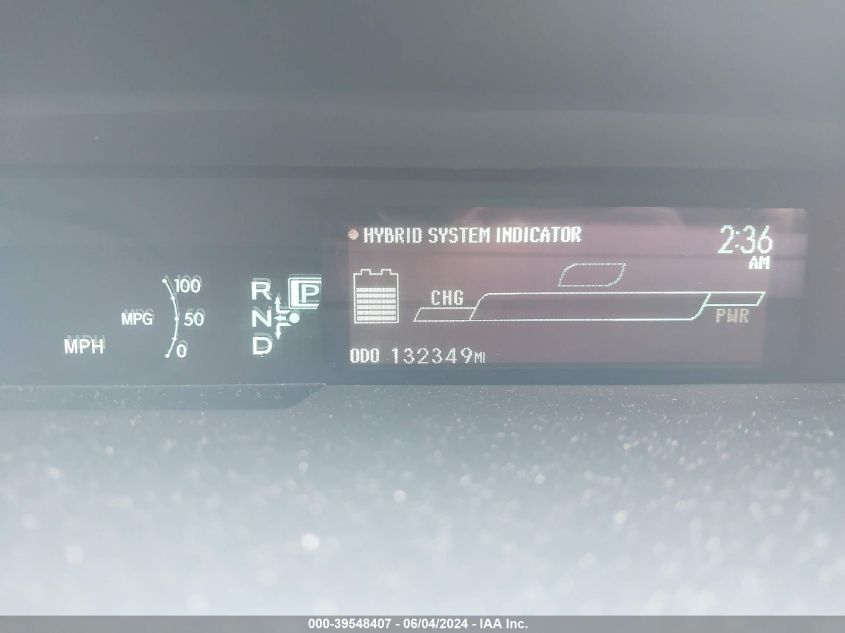 2011 Toyota Prius Five VIN: JTDKN3DU4B0316271 Lot: 39548407