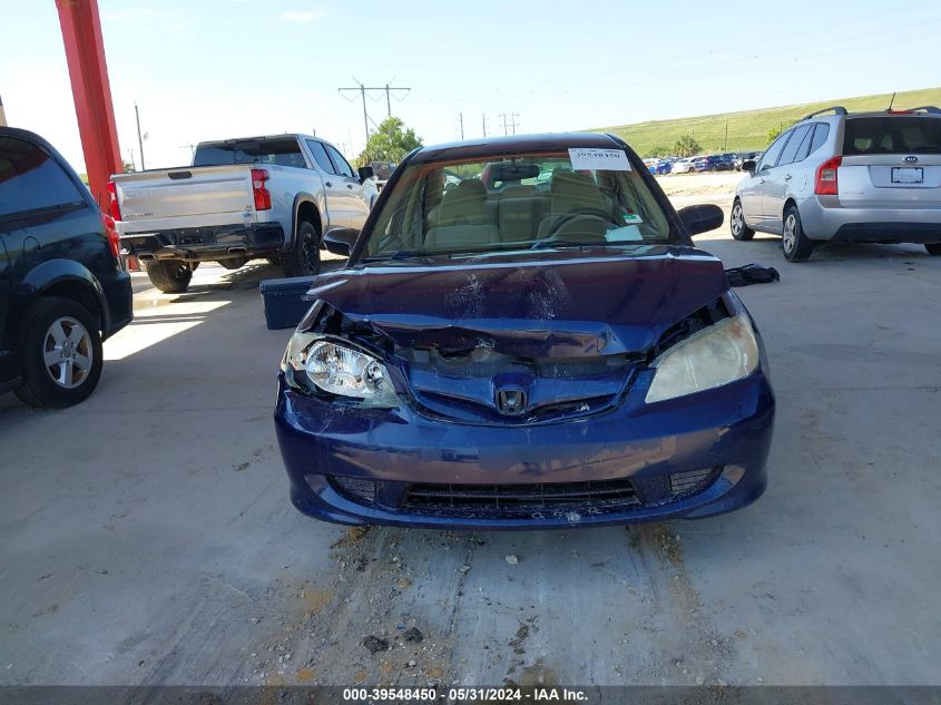 2004 Honda Civic Dx Vp VIN: 2HGES16364H576315 Lot: 39548450