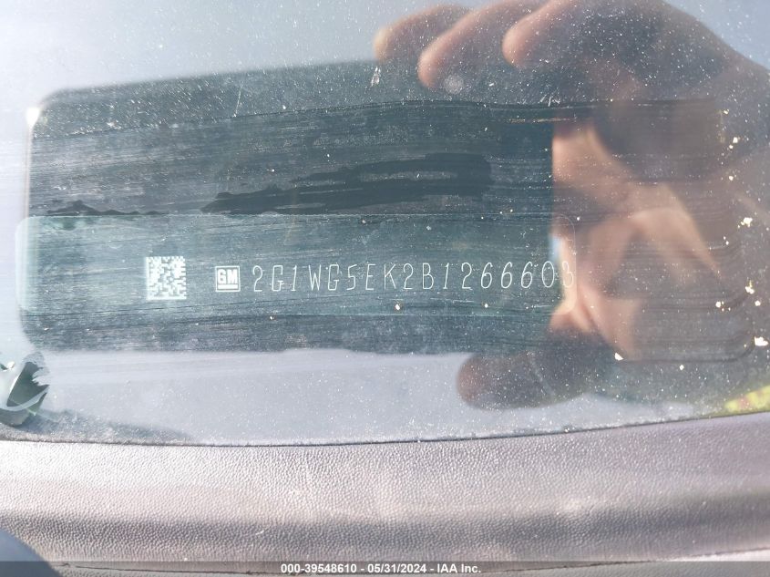 2011 Chevrolet Impala Lt VIN: 2G1WG5EK2B1266603 Lot: 39548610