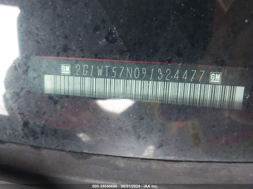 2009 Chevrolet Impala Lt VIN: 2G1WT57N091324477 Lot: 39548686