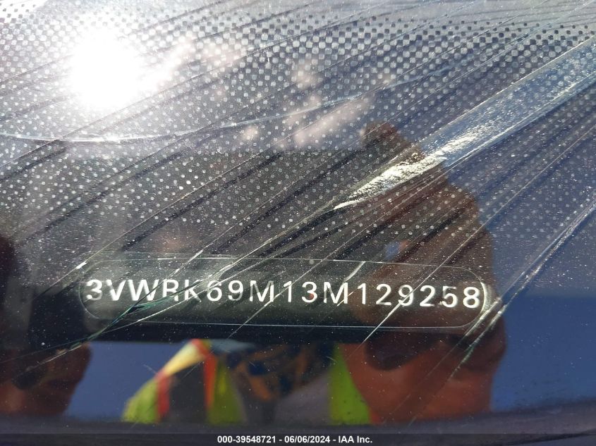 2003 Volkswagen Jetta Gl VIN: 3VWRK69M13M129258 Lot: 39548721