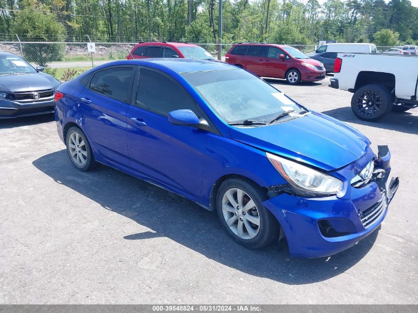 2013 Hyundai Accent Gls/Se VIN: KMHCU4AE2DU580607 Lot: 39548824