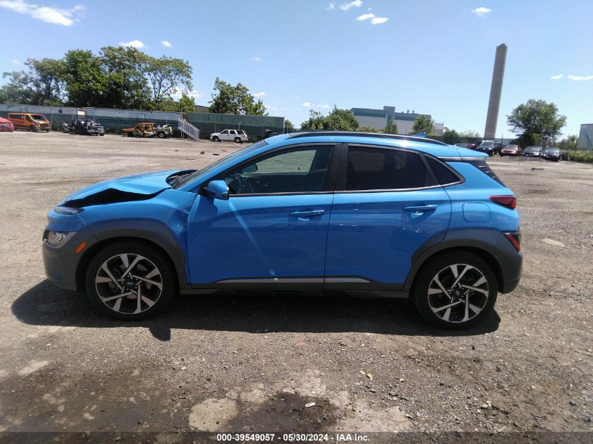 2022 Hyundai Kona Limited VIN: KM8K5CA32NU755537 Lot: 39549057