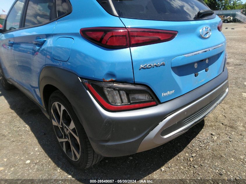 2022 Hyundai Kona Limited VIN: KM8K5CA32NU755537 Lot: 39549057