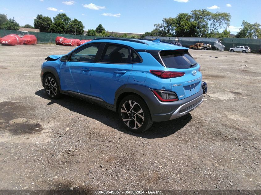 2022 Hyundai Kona Limited VIN: KM8K5CA32NU755537 Lot: 39549057