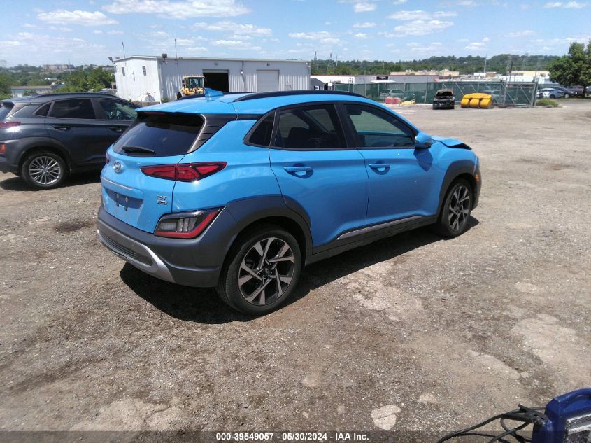 2022 Hyundai Kona Limited VIN: KM8K5CA32NU755537 Lot: 39549057