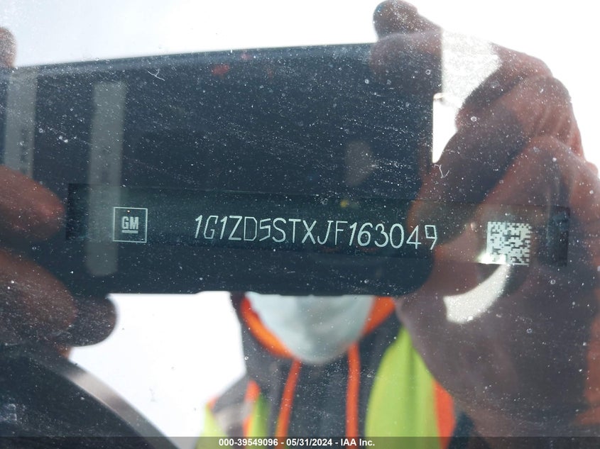 2018 Chevrolet Malibu Lt VIN: 1G1ZD5STXJF163049 Lot: 39549096