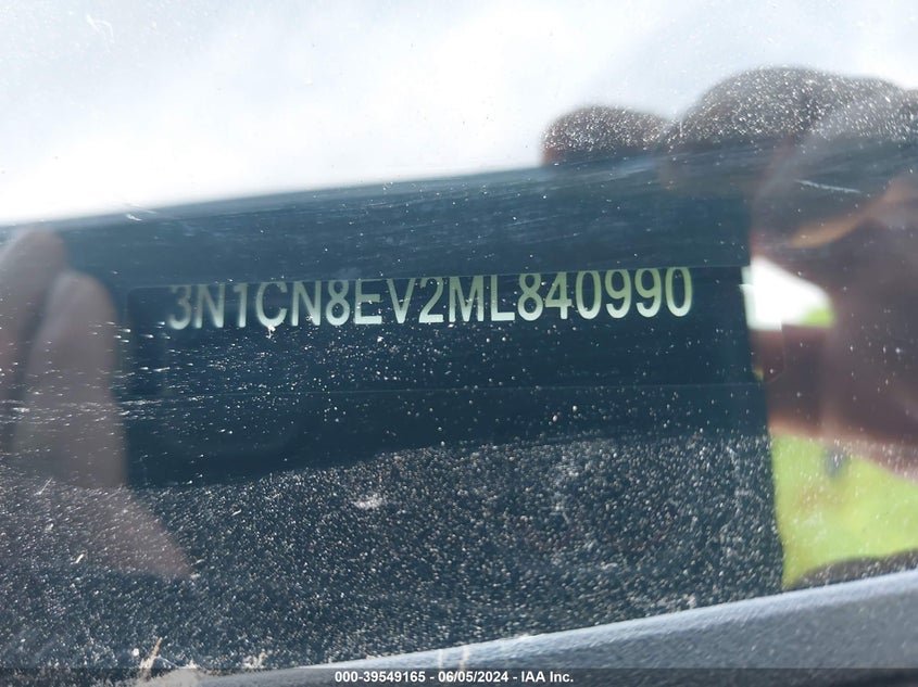2021 Nissan Versa Sv Xtronic Cvt VIN: 3N1CN8EV2ML840990 Lot: 39549165