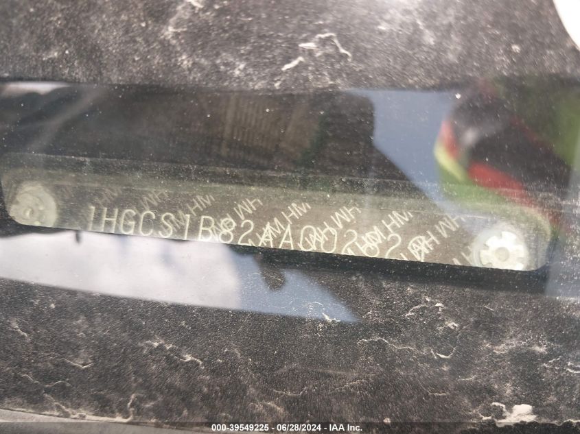 2010 Honda Accord 2.4 Ex-L VIN: 1HGCS1B82AA002829 Lot: 39549225