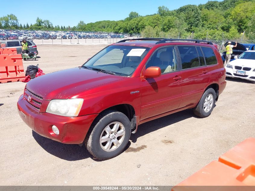 2002 Toyota Highlander Limited V6 VIN: JTEHF21A020067281 Lot: 39549244