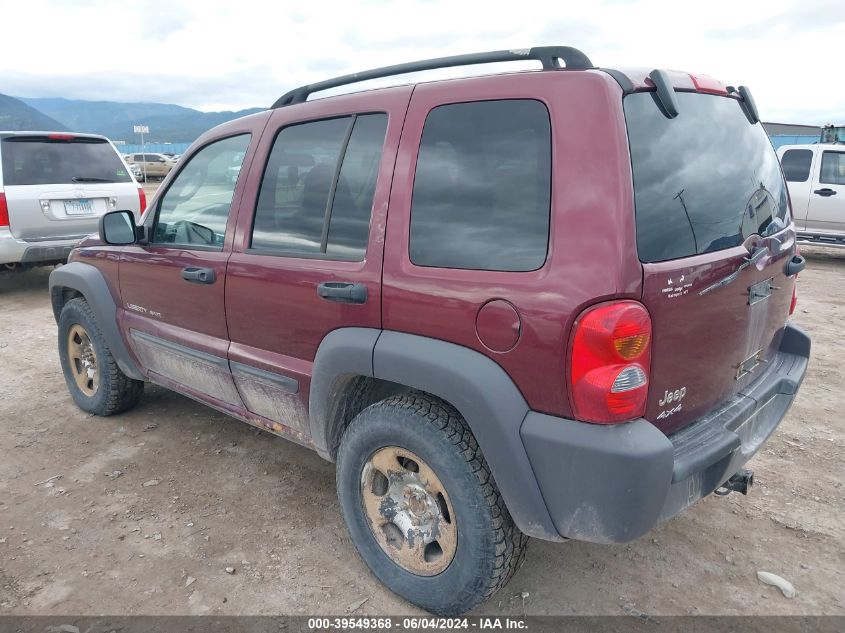 2003 Jeep Liberty Sport VIN: 1J4GL48K83W629696 Lot: 39549368