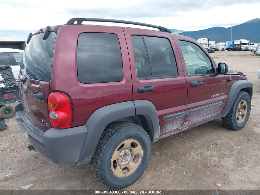 2003 Jeep Liberty Sport VIN: 1J4GL48K83W629696 Lot: 39549368