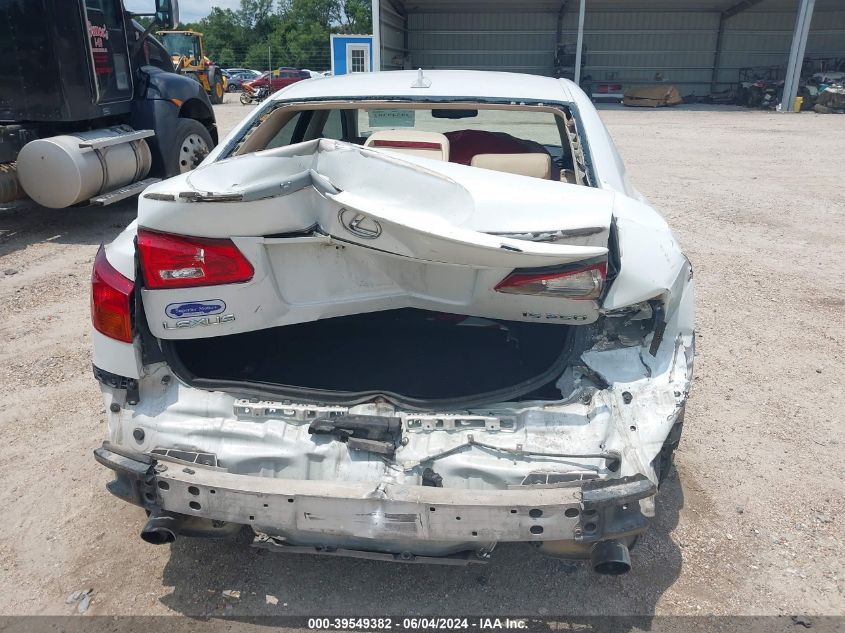 2008 Lexus Is 250 VIN: JTHBK262582066100 Lot: 39549382