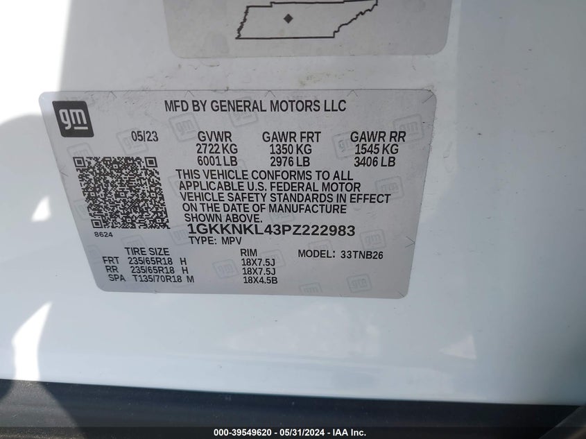 2023 GMC ACADIA SLE - 1GKKNKL43PZ222983