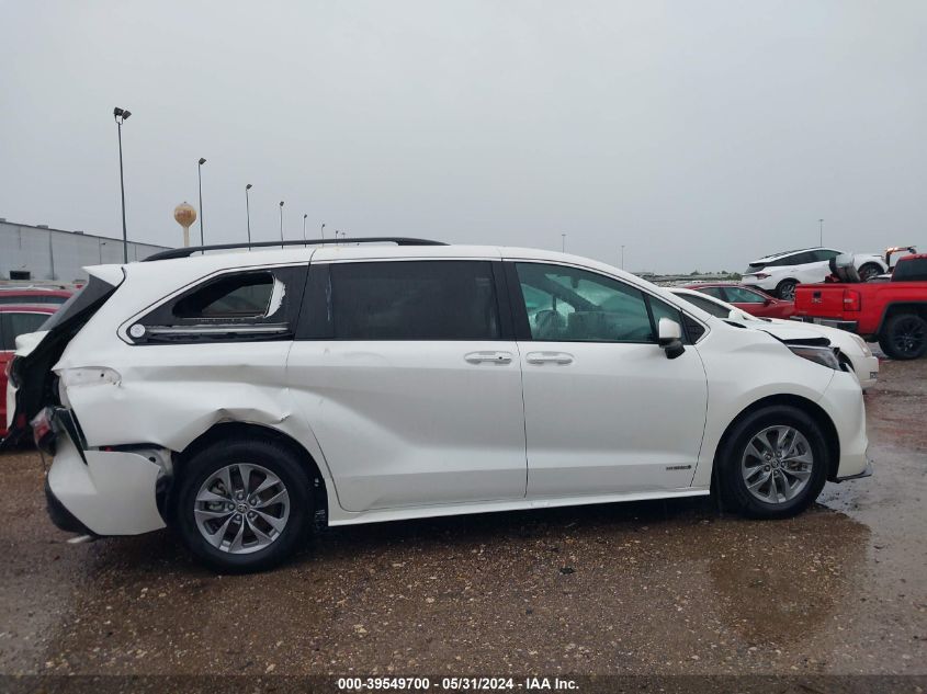 2021 Toyota Sienna Xle VIN: 5TDYRKEC9MS004798 Lot: 39549700