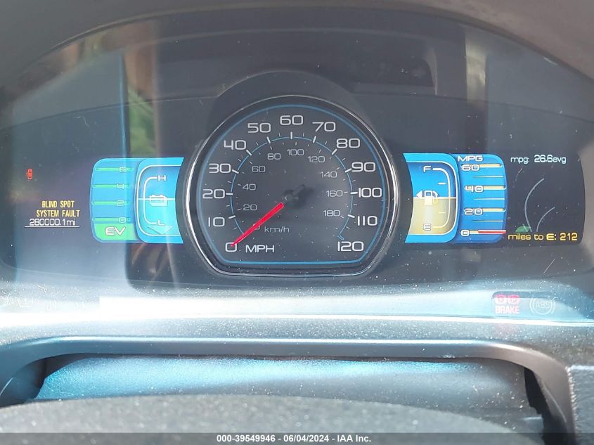 2011 Ford Fusion Hybrid VIN: 3FADP0L33BR103814 Lot: 39549946