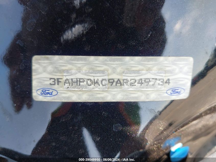 2010 Ford Fusion Sport VIN: 3FAHP0KC9AR249734 Lot: 39549950