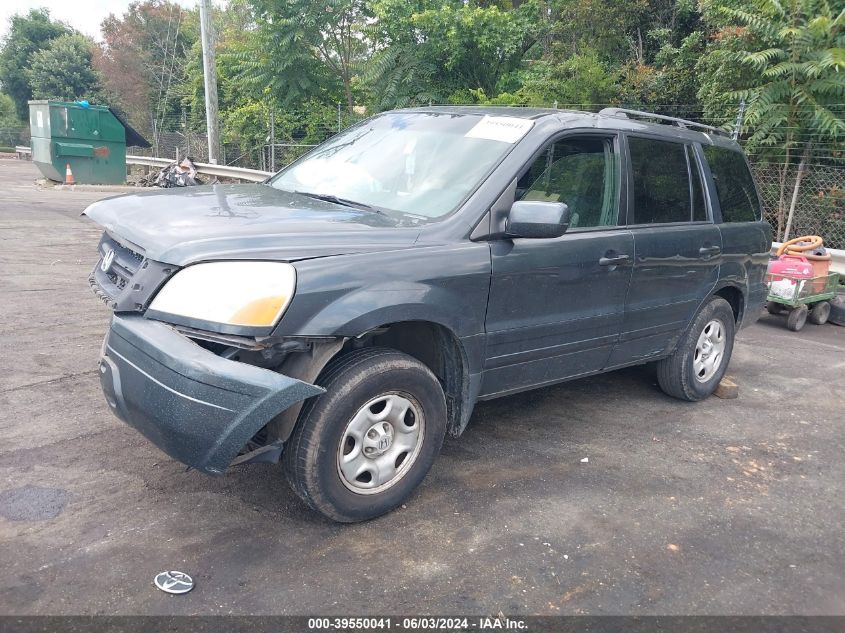 2003 Honda Pilot Ex-L VIN: 2HKYF18663H584783 Lot: 39550041