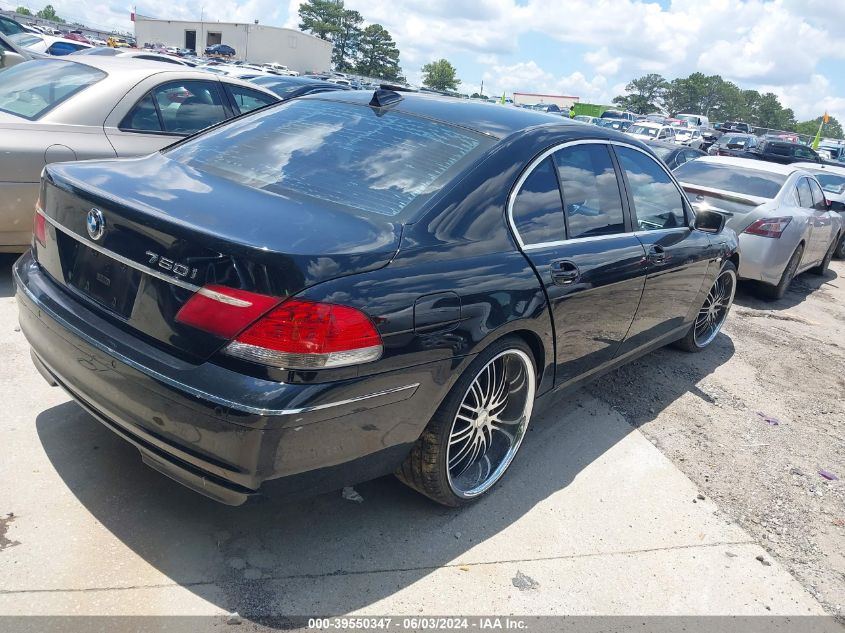 2007 BMW 750I VIN: WBAHL83507DT07894 Lot: 39550347