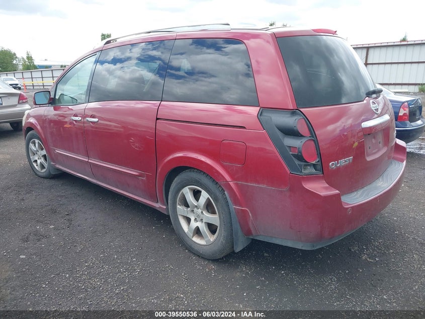 2007 Nissan Quest 3.5 Se VIN: 5N1BV28U37N128979 Lot: 39550536
