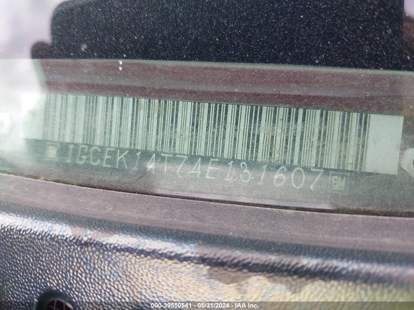 2004 Chevrolet Silverado 1500 Ls VIN: 1GCEK14T74E131607 Lot: 39550541
