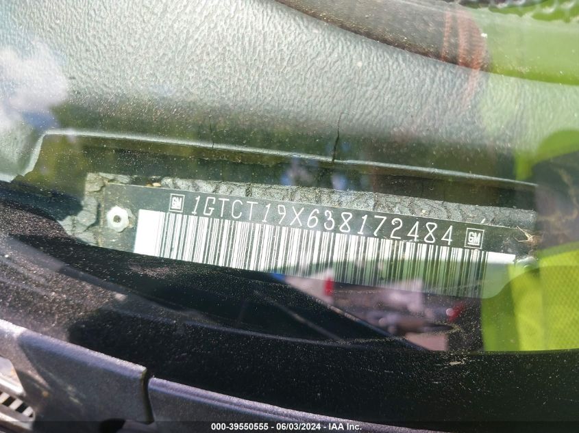 2003 GMC Sonoma Sls VIN: 1GTCT19X638172484 Lot: 39550555