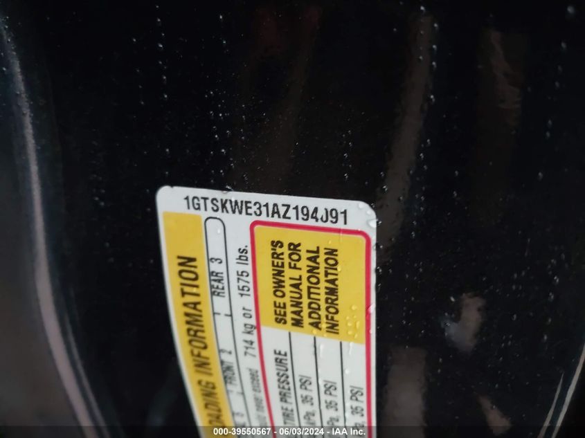 2010 GMC Sierra 1500 Slt VIN: 1GTSKWE31AZ194091 Lot: 39550567