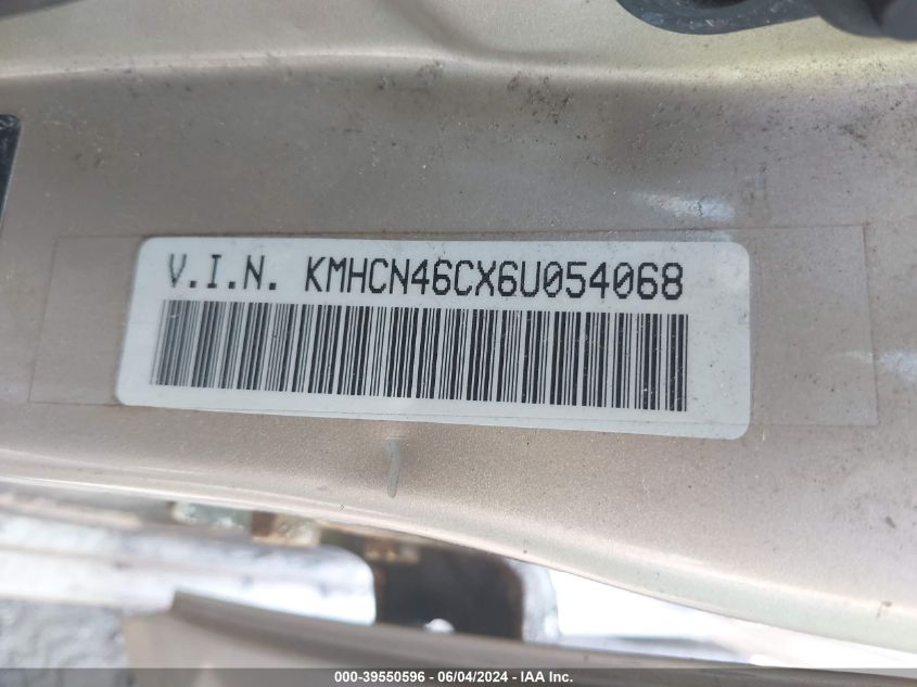 2006 Hyundai Accent Gls VIN: KMHCN46CX6U054068 Lot: 39550596