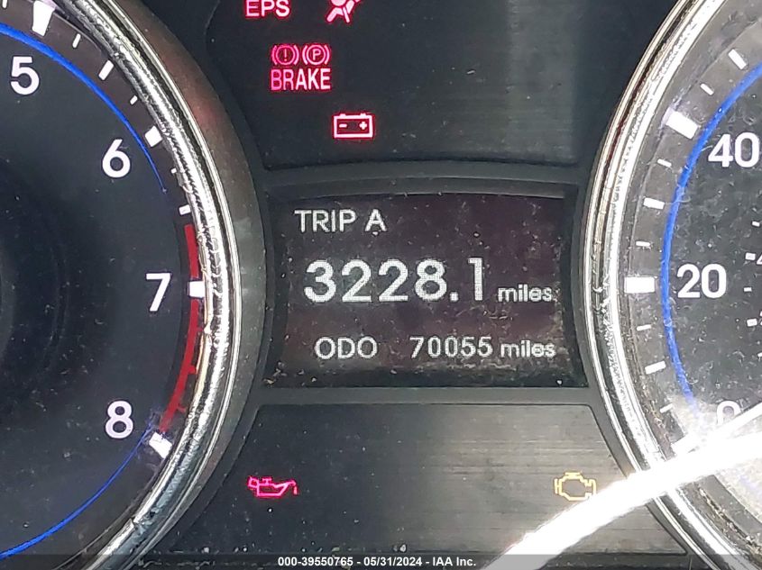 2013 Hyundai Sonata Gls VIN: 5NPEB4AC8DH793041 Lot: 39550765