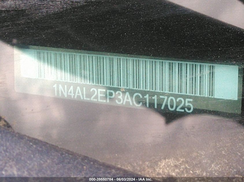 2010 Nissan Altima 2.5 S VIN: 1N4AL2EP3AC117025 Lot: 39550784