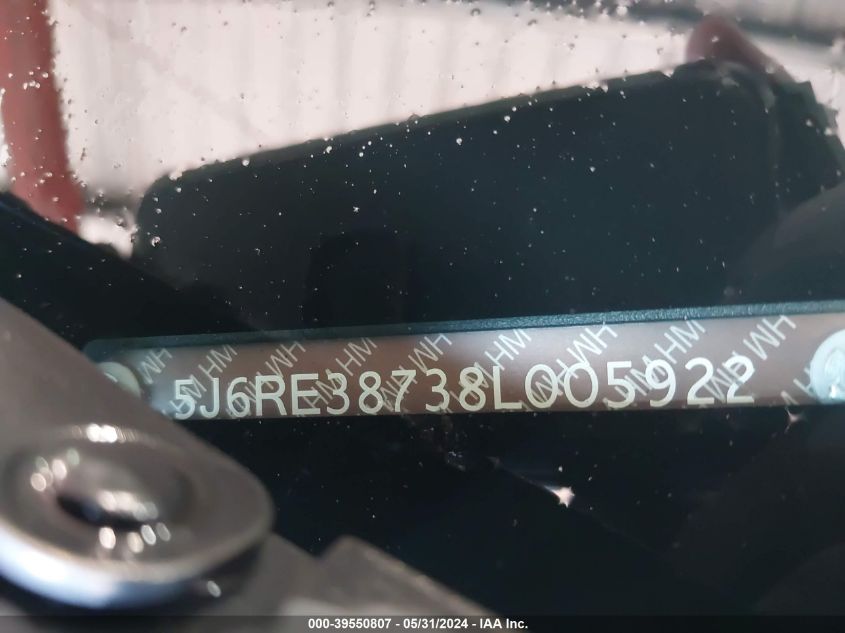 2008 Honda Cr-V Ex-L VIN: 5J6RE38738L005922 Lot: 39550807