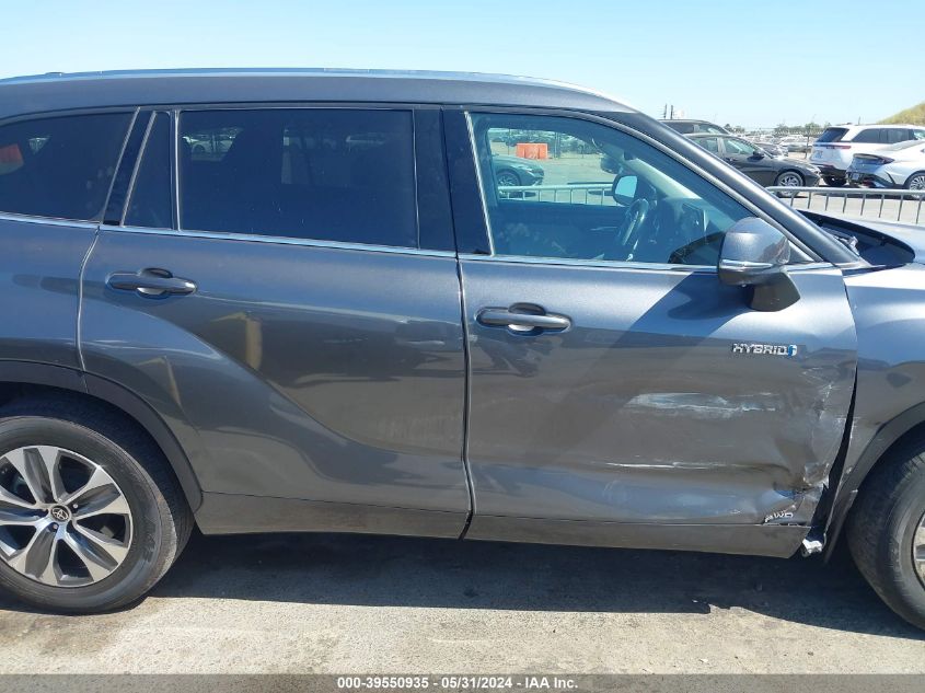 2021 Toyota Highlander Hybrid Xle VIN: 5TDHBRCH5MS515176 Lot: 39550935
