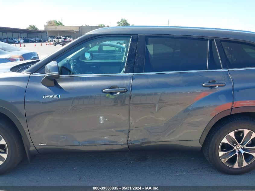 2021 Toyota Highlander Hybrid Xle VIN: 5TDHBRCH5MS515176 Lot: 39550935