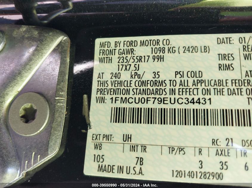 2014 FORD ESCAPE S - 1FMCU0F79EUC34431